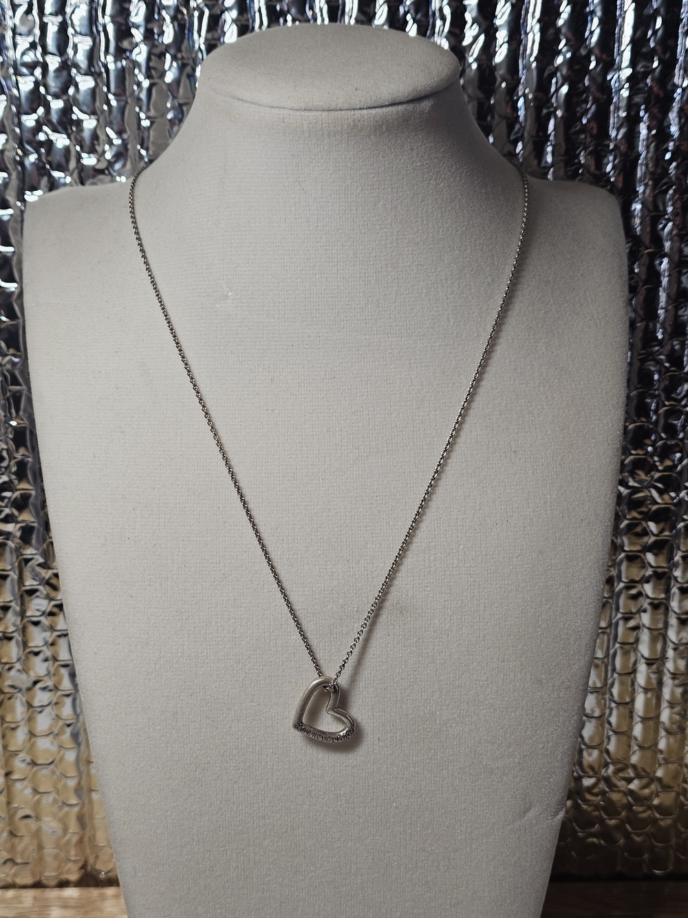 Sterling Silver 925 Heart Pendant Necklace - 17½"
